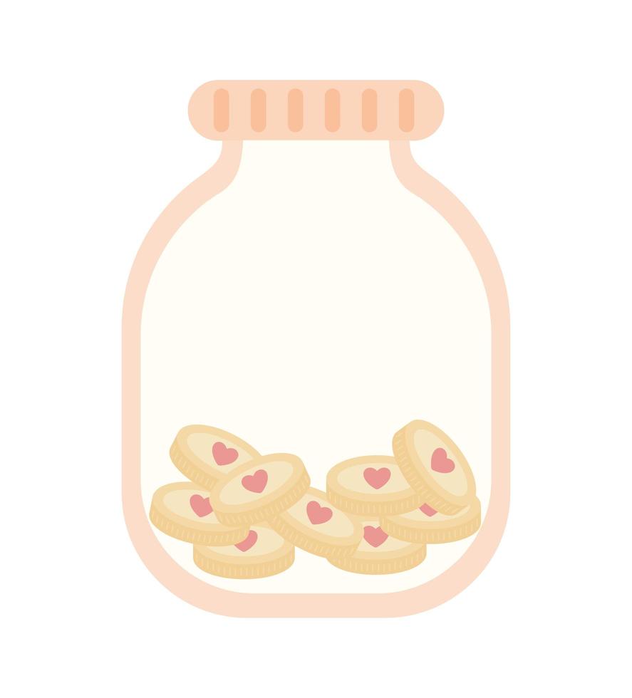jar with coins vector