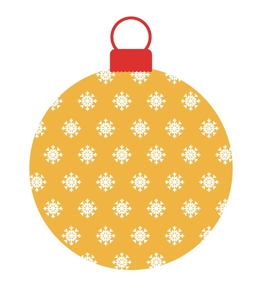 yellow christmas ball vector