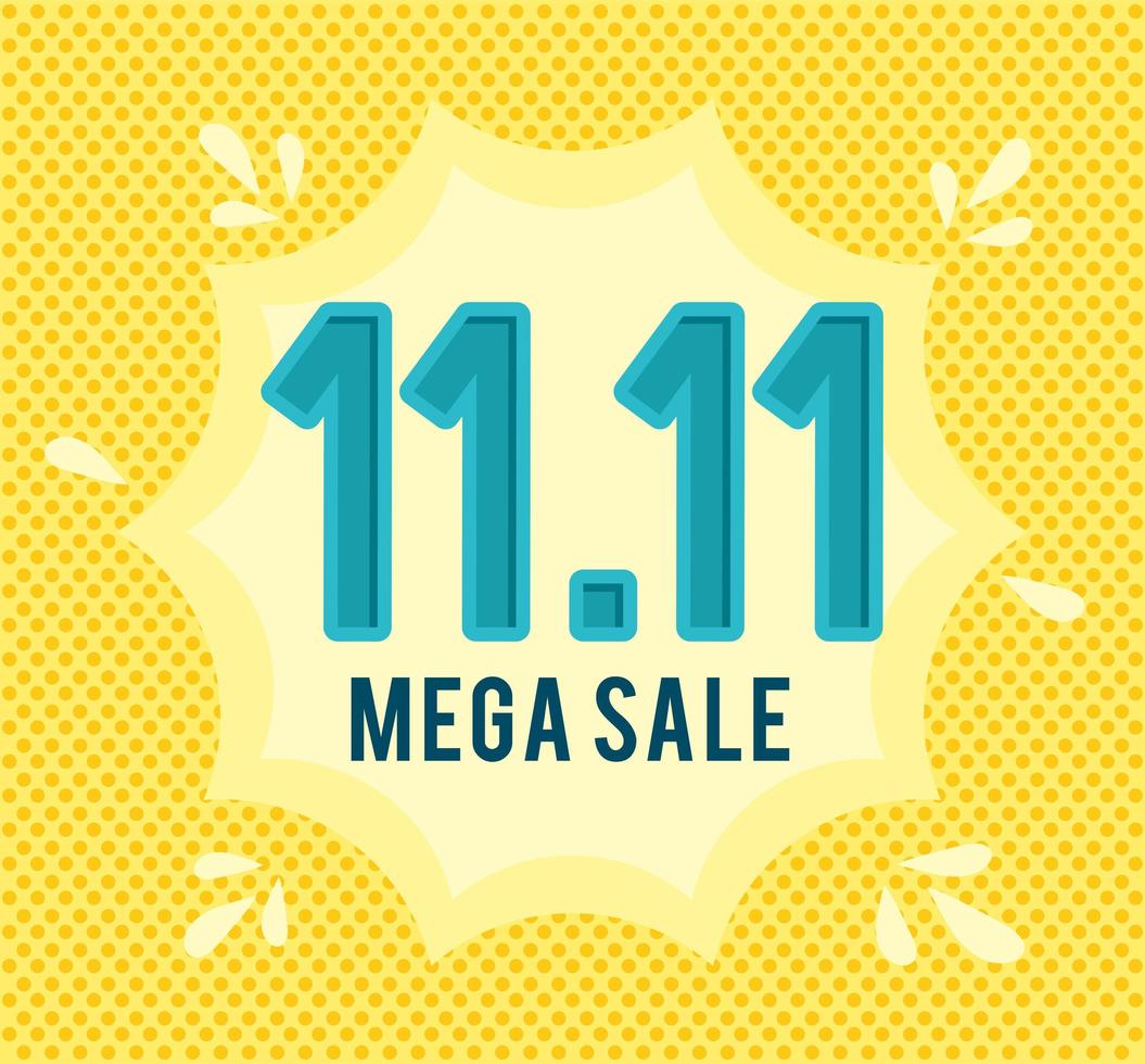 shopping day 11 mega sale vector