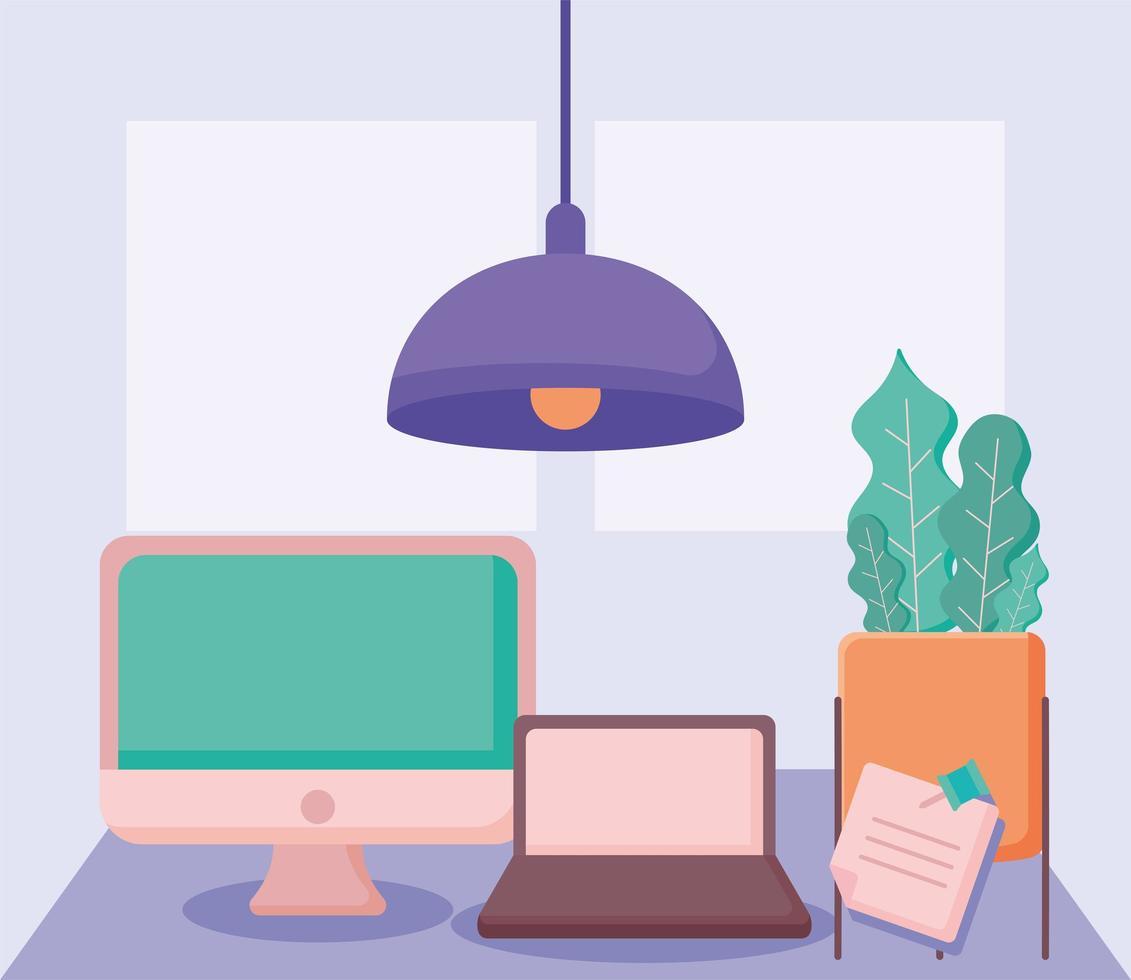 pretty desk illustration vector