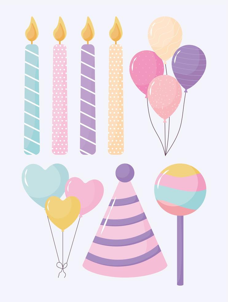 five birthday items vector