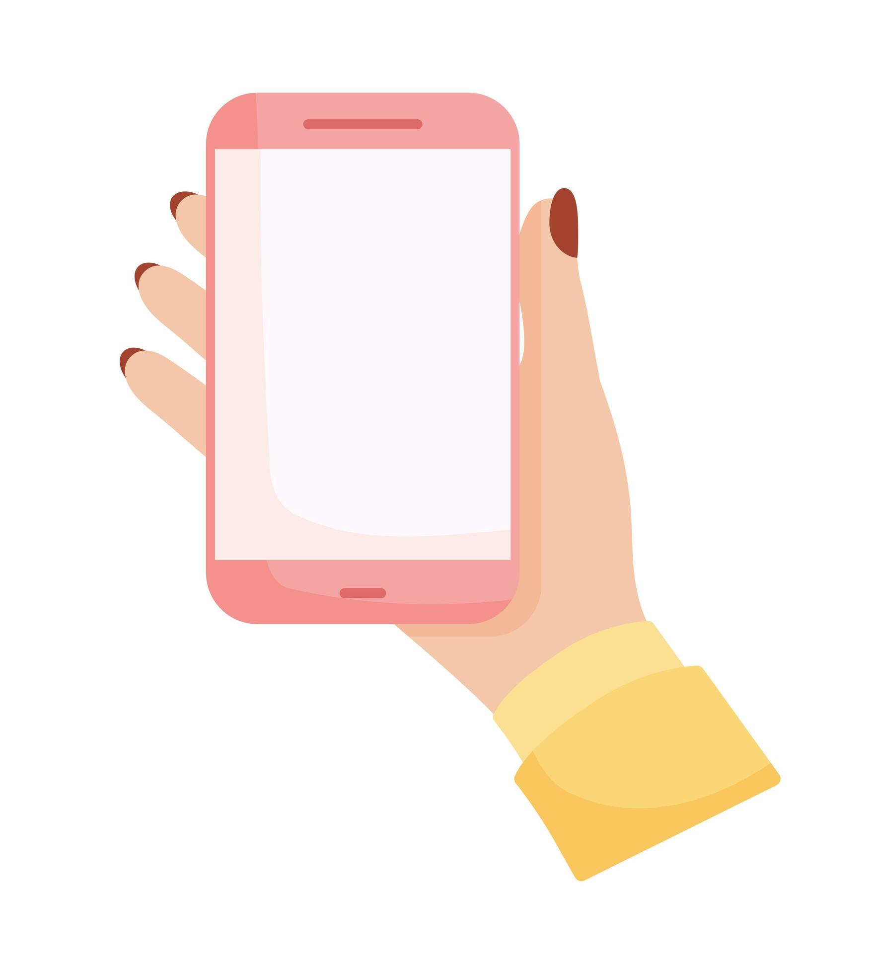 hand holding cellphone 4309230 Vector Art at Vecteezy