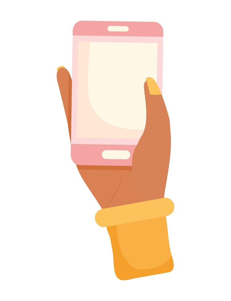 hand gripping phone vector