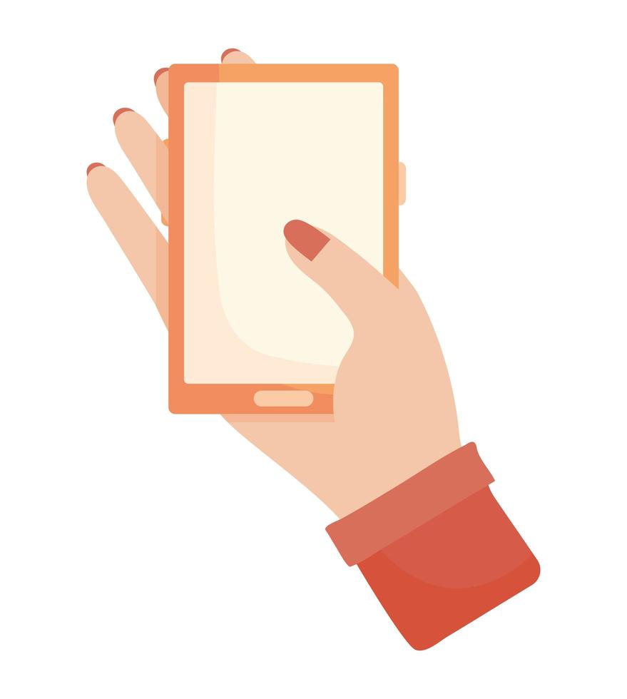 hand gripping cellphone vector