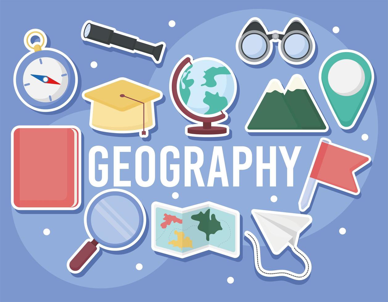 cartel de la geografía agradable vector