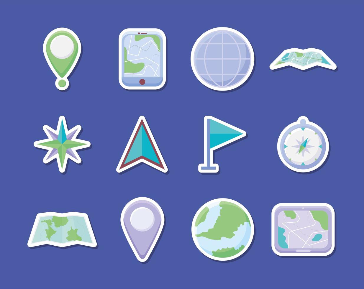 twelve location items vector