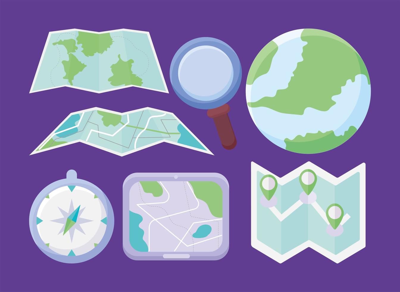seven location items vector