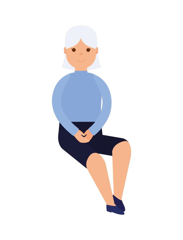 happy grandmother icon vector