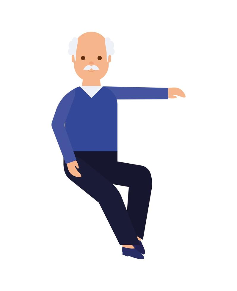 happy grandfather icon vector