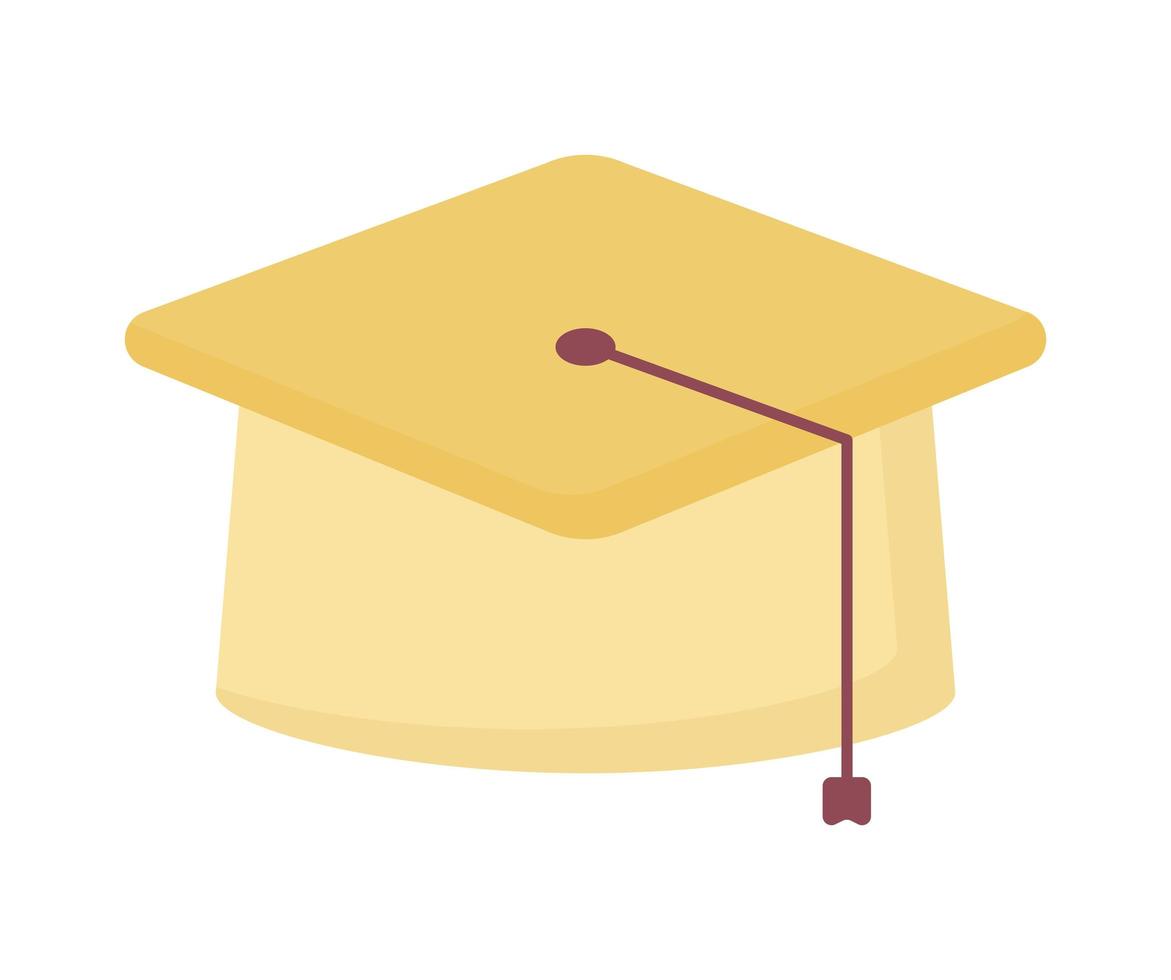 yellow graduate hat vector