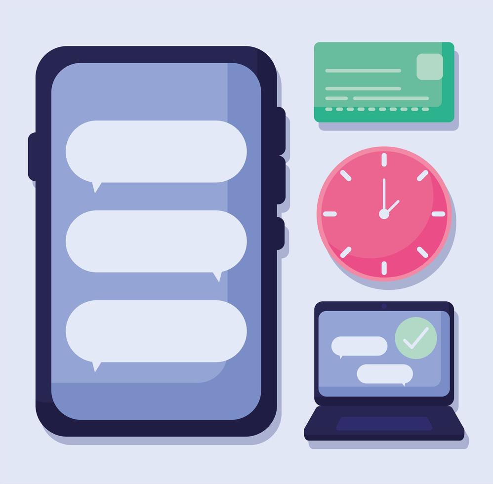 four transaction icons vector