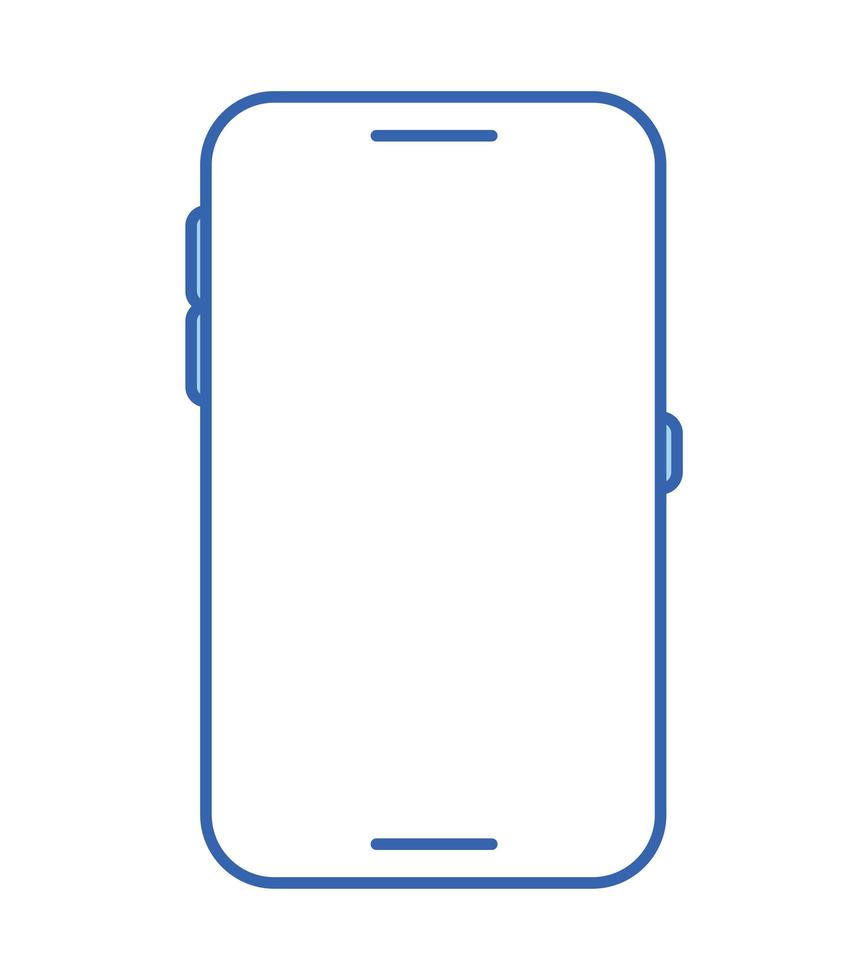 diseño de teléfono celular azul vector