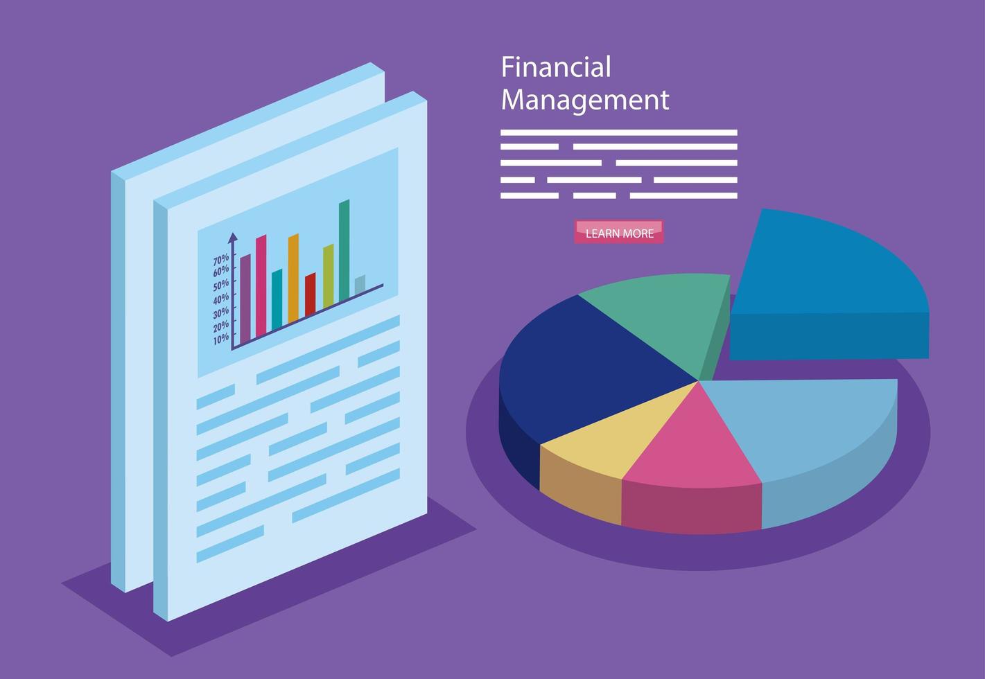 financial management with infographics and document vector