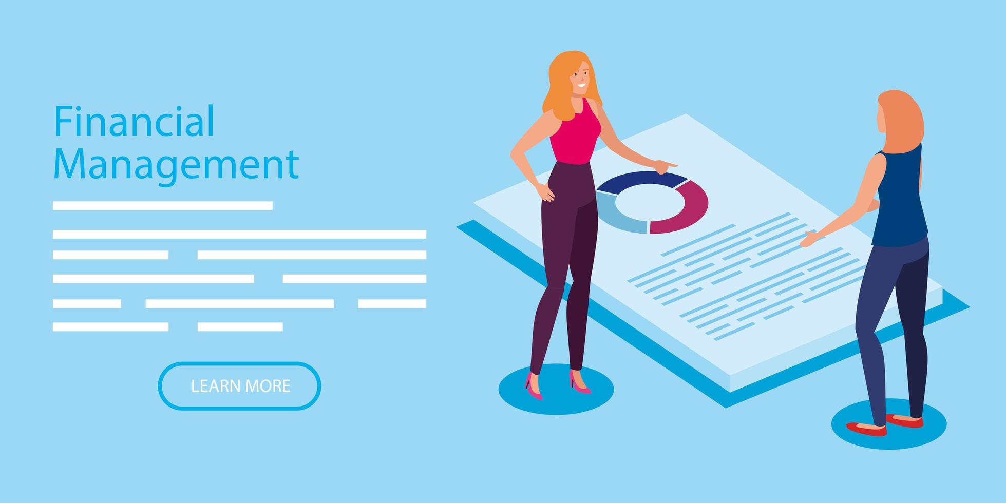 financial management with women and document vector