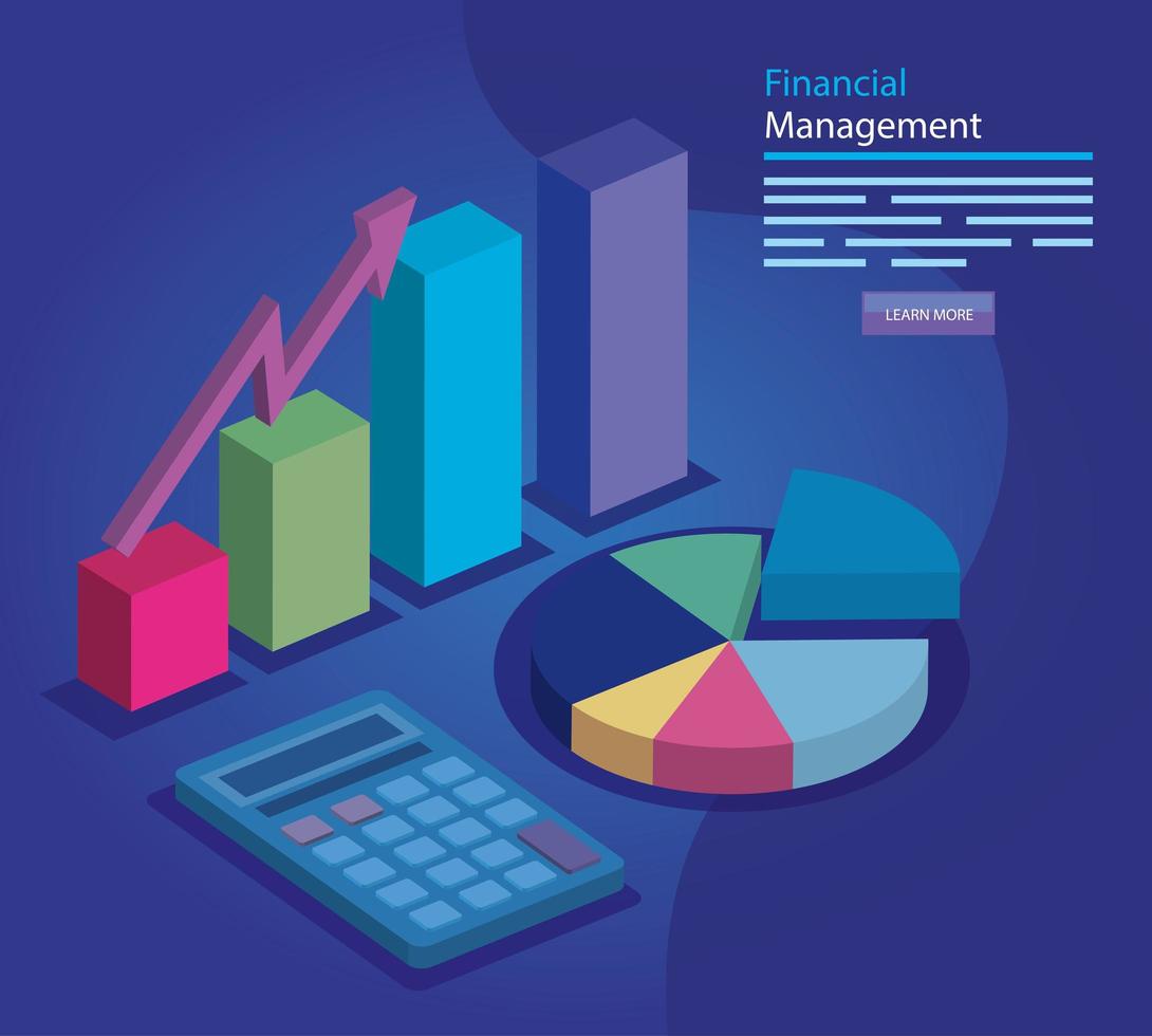 financial management with infographic and icons vector