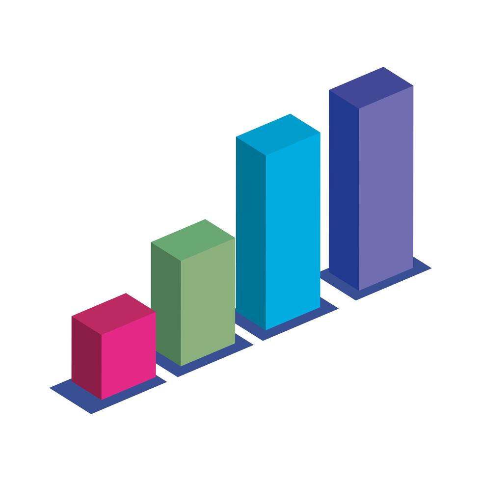 bars statistical graph isolated icon vector