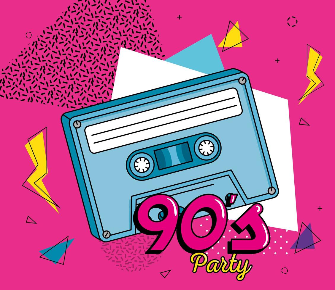 poster of party with cassette of nineties 4309865 Vector Art at Vecteezy