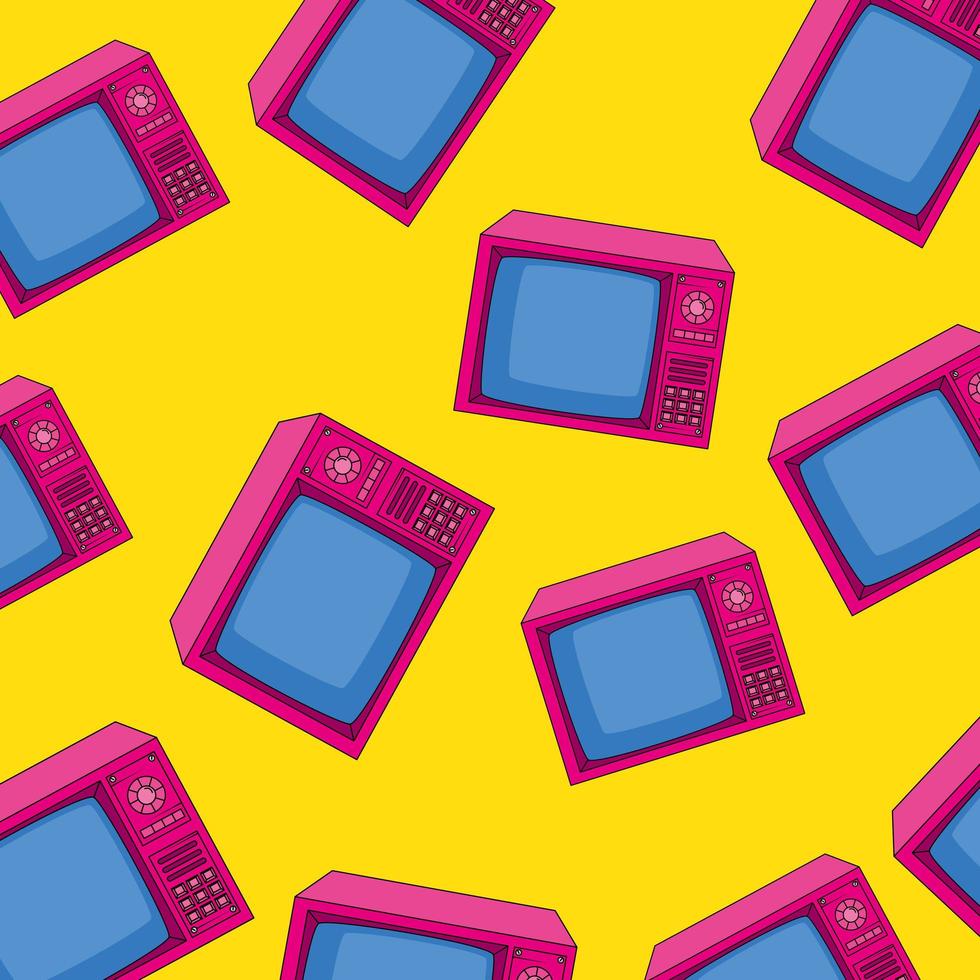 background of tv nineties of retro style vector
