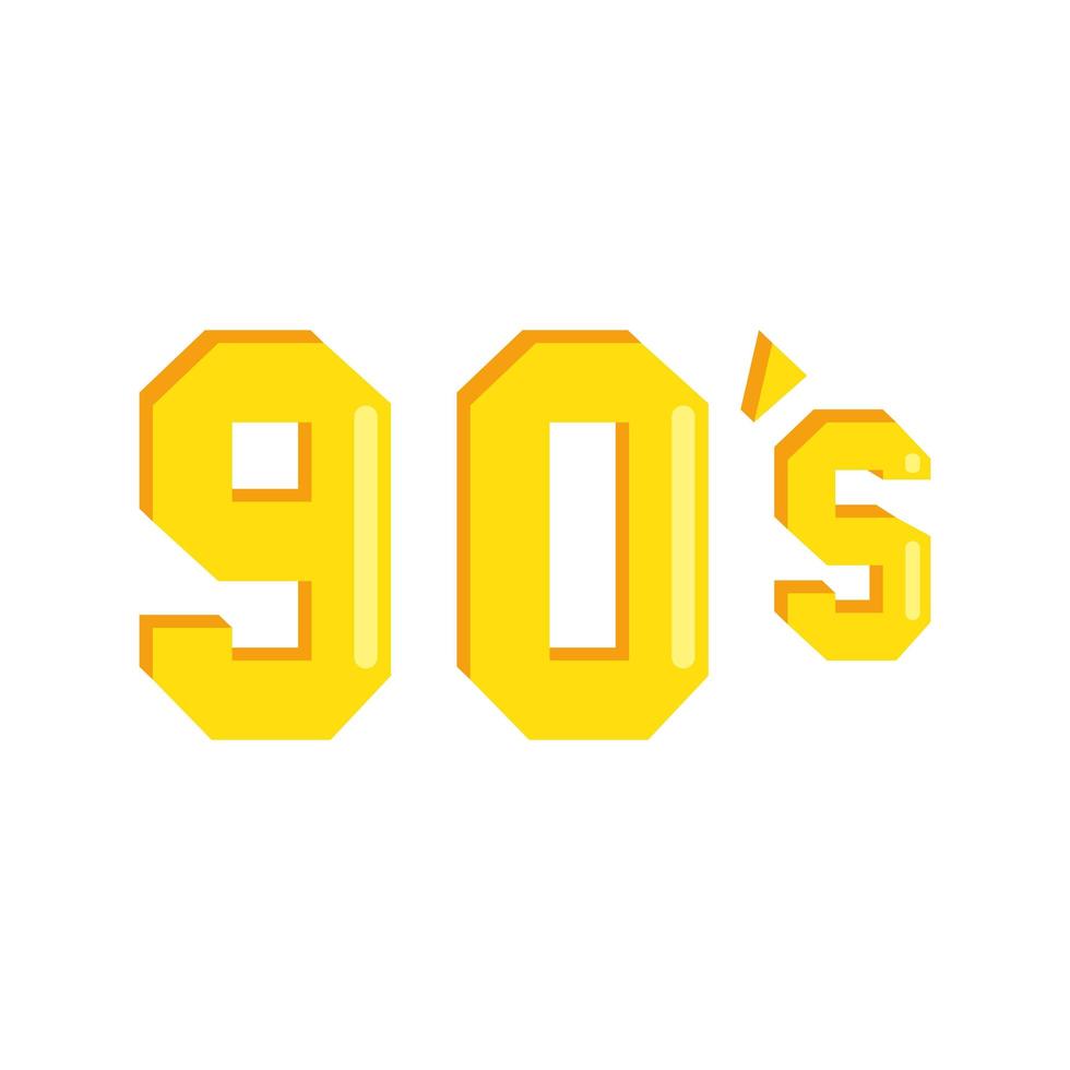 nineties sign retro style isolated icon vector