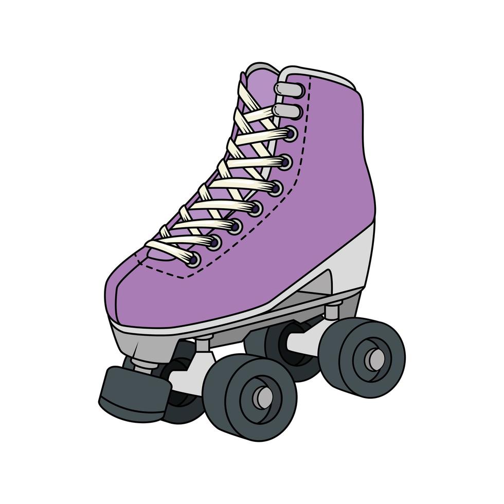 roller skate nineties retro isolated icon vector