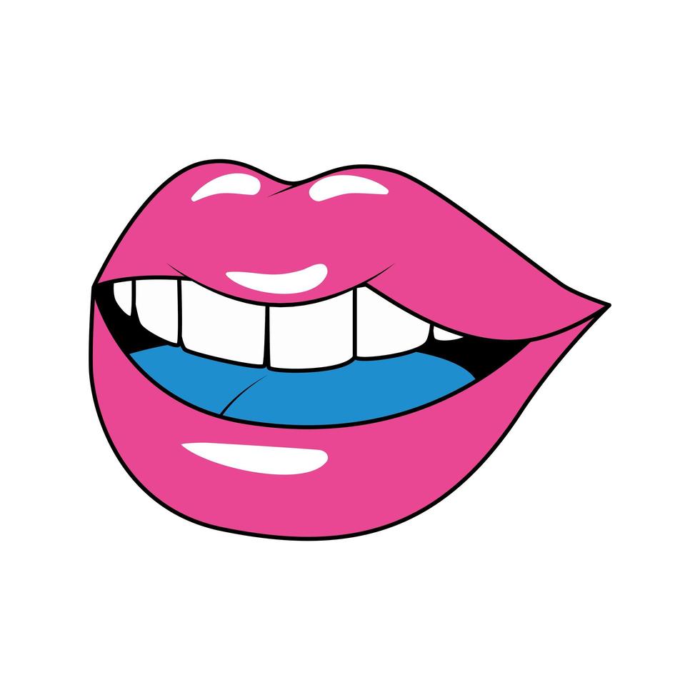 sexy, labios, hembra, aislado, icono vector