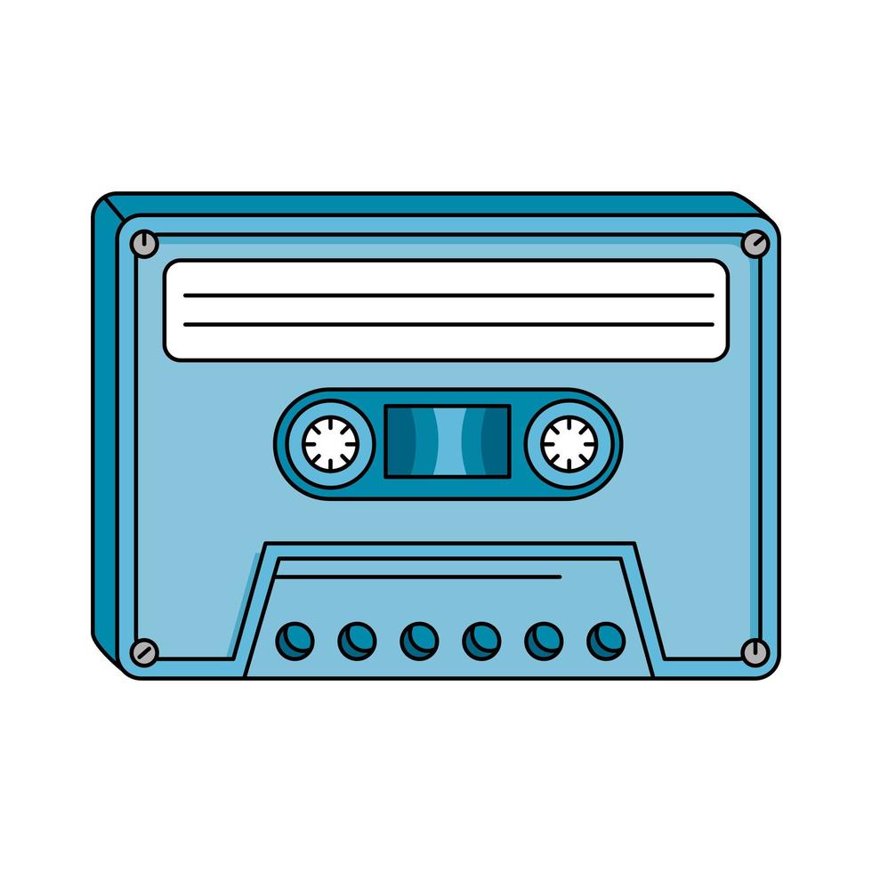 Cassette noventa icono aislado retro vector