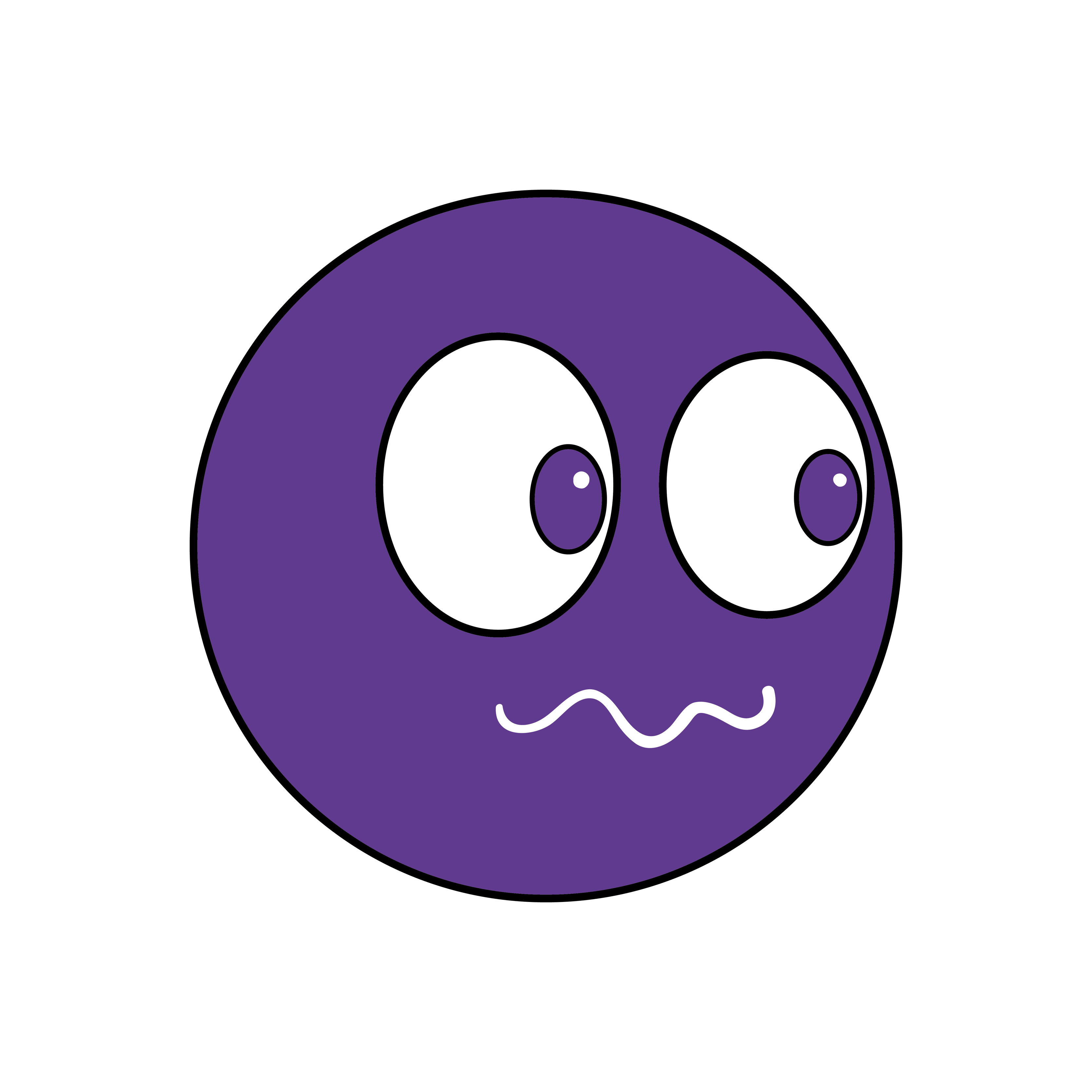 Cartoon face vector icon, surprised, frightened or worry emoji