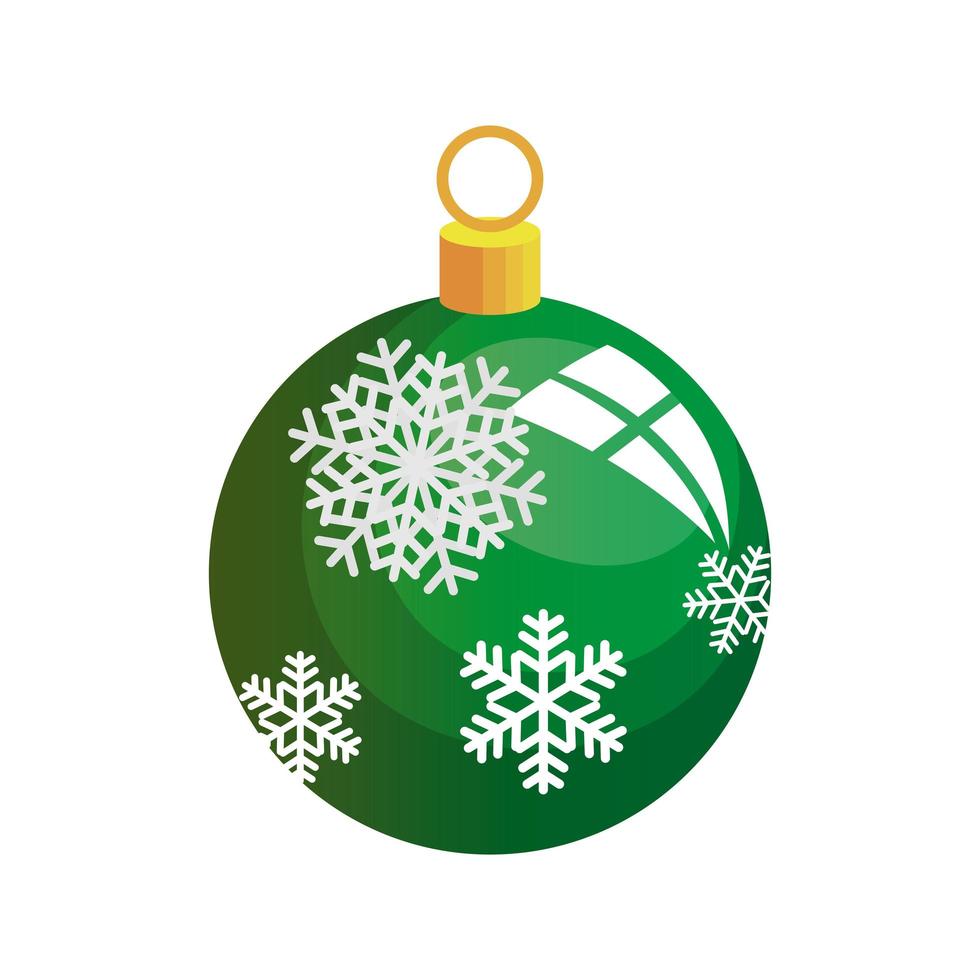 Bola de decoración navideña icono aislado vector