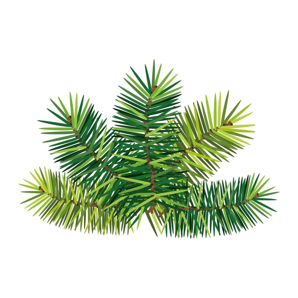 hojas tropicales de navidad decorativo icono aislado vector