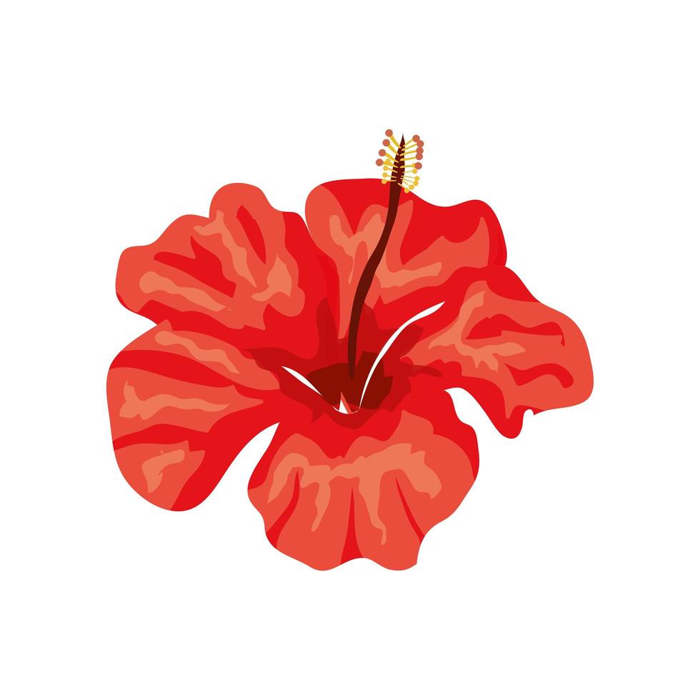 lindo, flor, natural, color rojo, icono, aislado vector