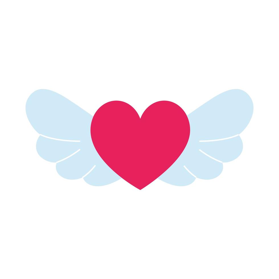 corazón con alas icono de estilo pop art vector