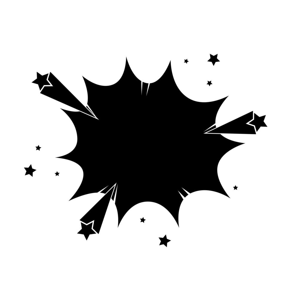 silhouette of explosion with stars pop art style icon vector