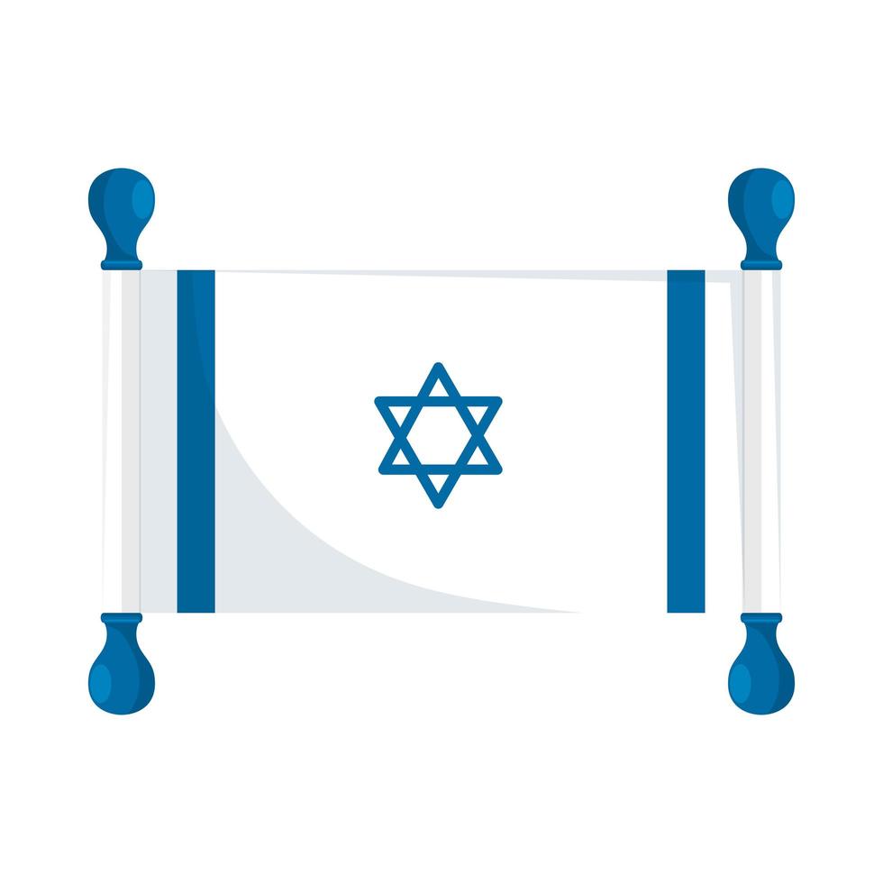 bandera de israel, patriótico, aislado, icono vector