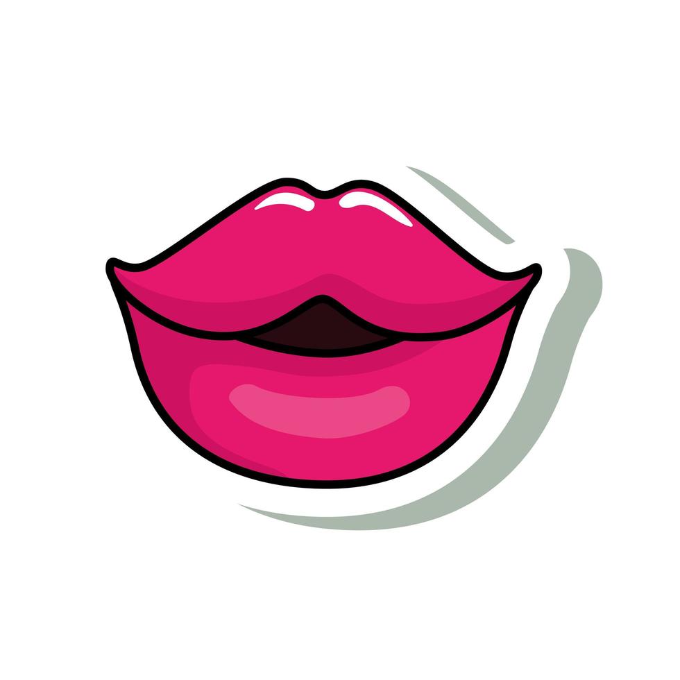 sexy lips pop art style icon vector