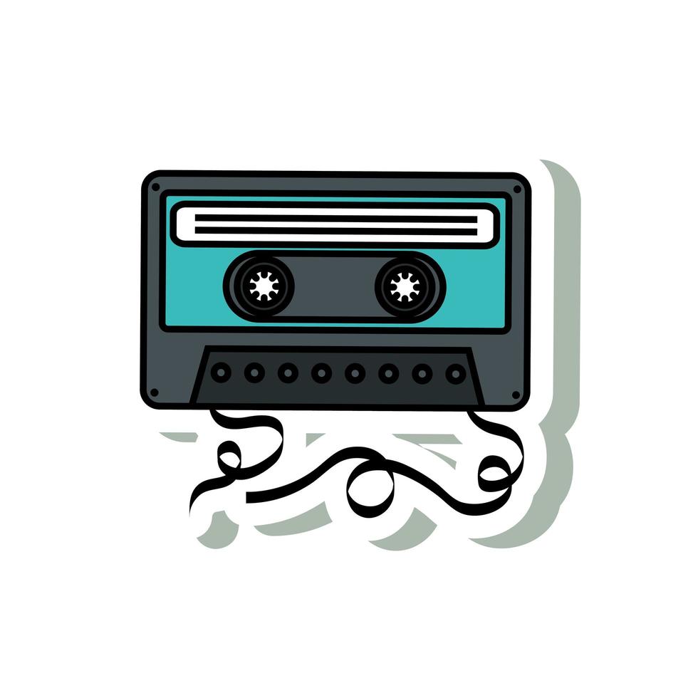 icono de estilo de arte pop de música de cassette vector