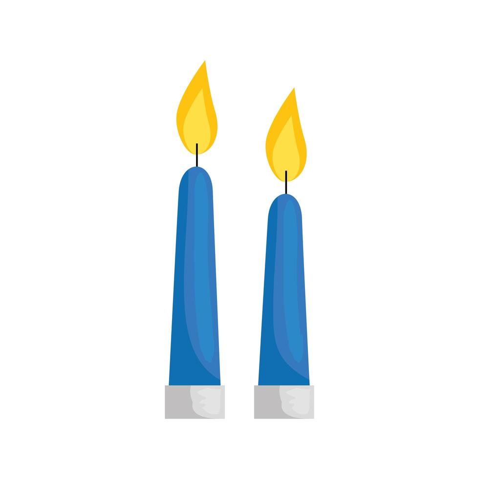 candles light decoration isolated icon vector
