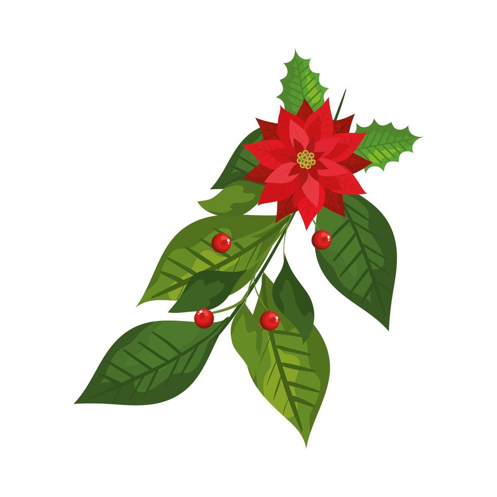 leafs with seeds decoration christmas isolated icon vector