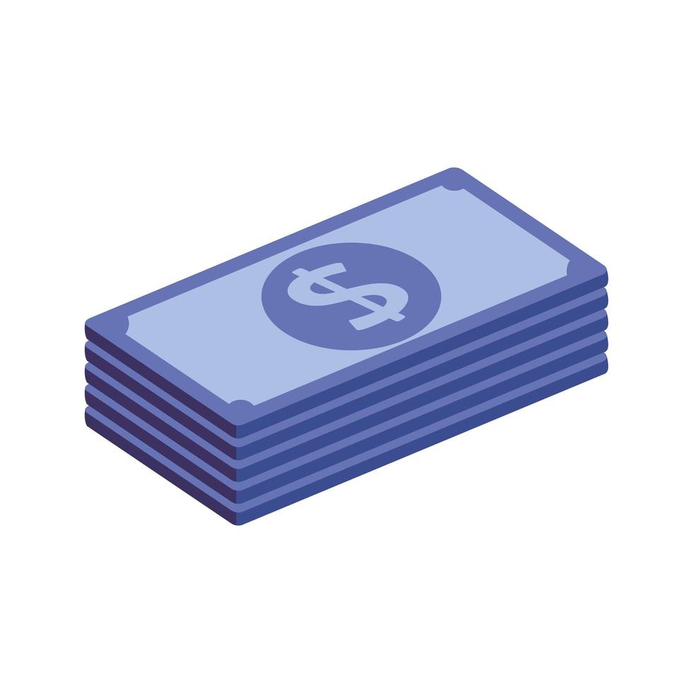 stack bills money cash isolated icon vector