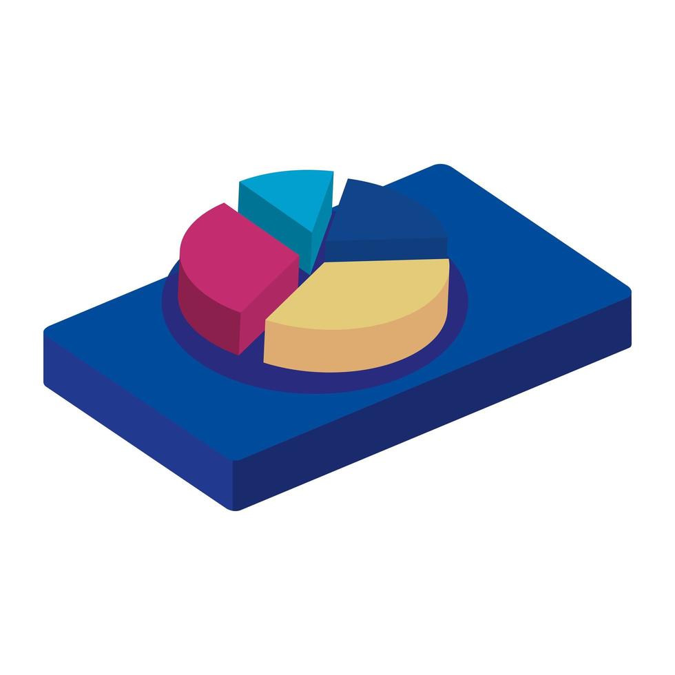 circular statistical graph isolated icon vector
