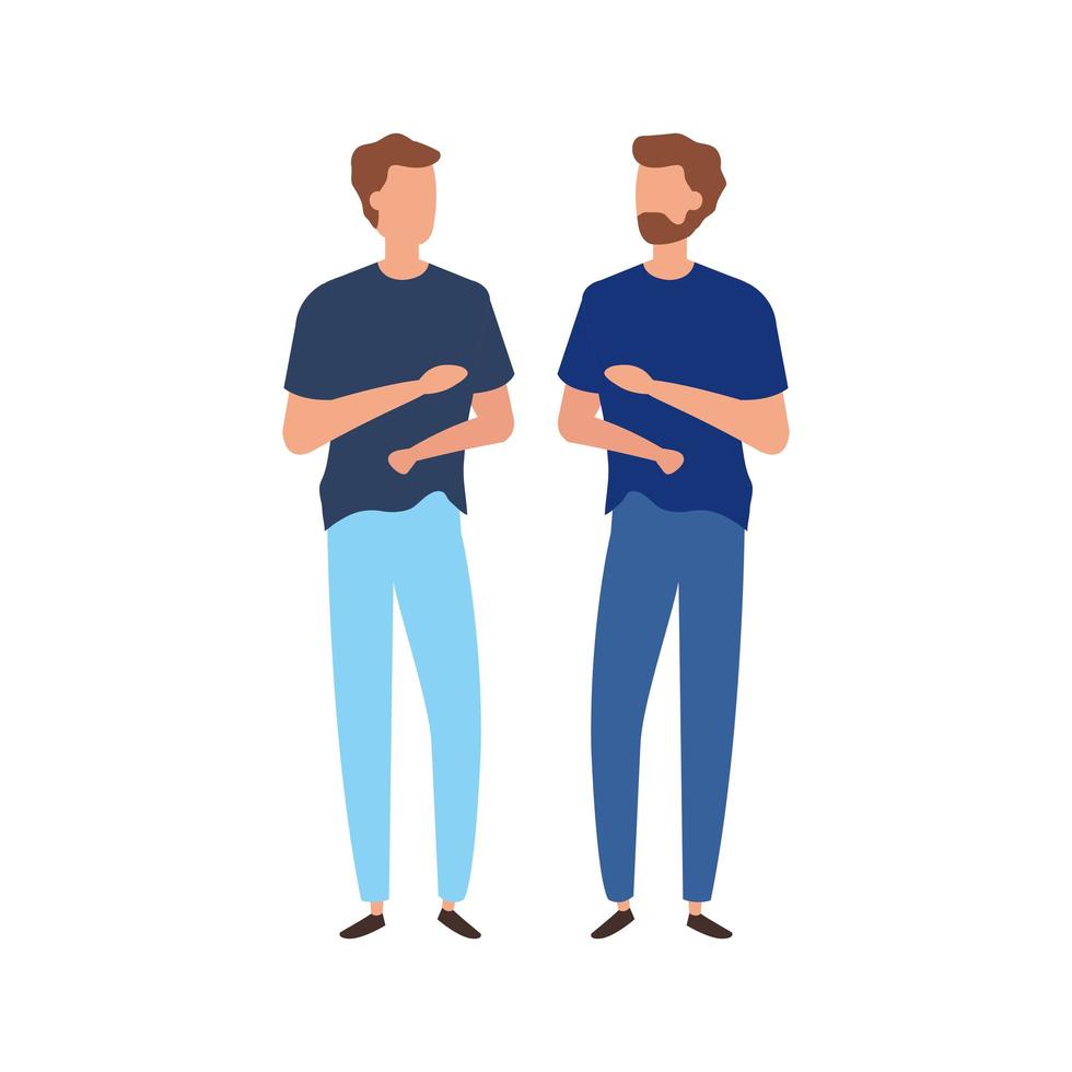 young men avatar character icons vector