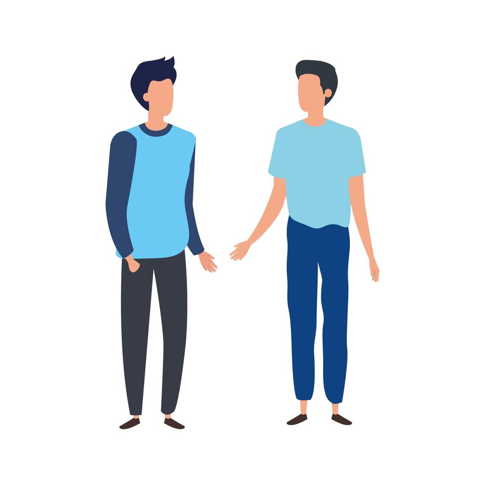 young men avatar character icons vector
