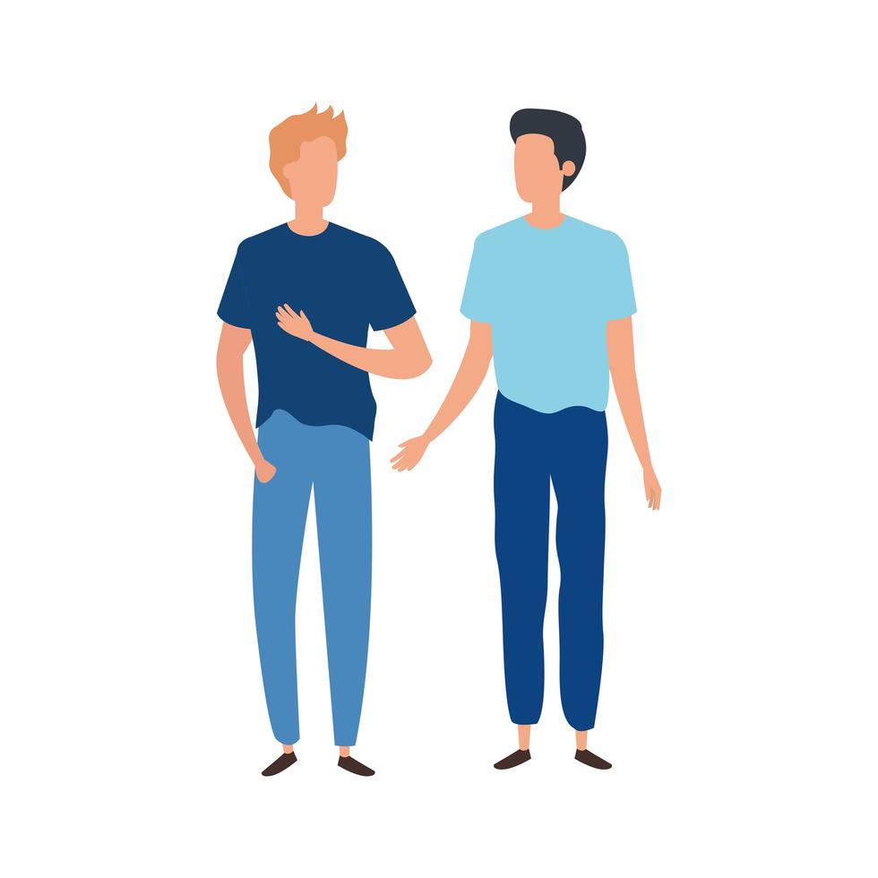 young men avatar character icons vector