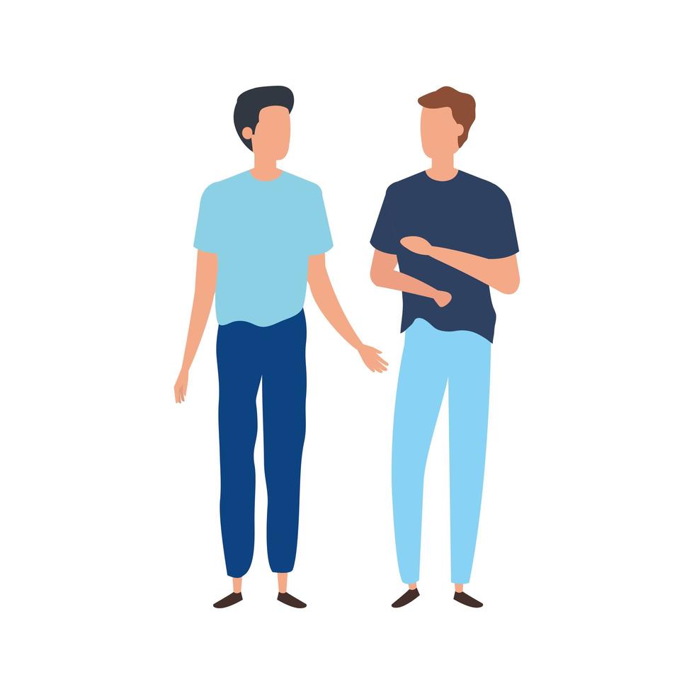 young men avatar character icons vector