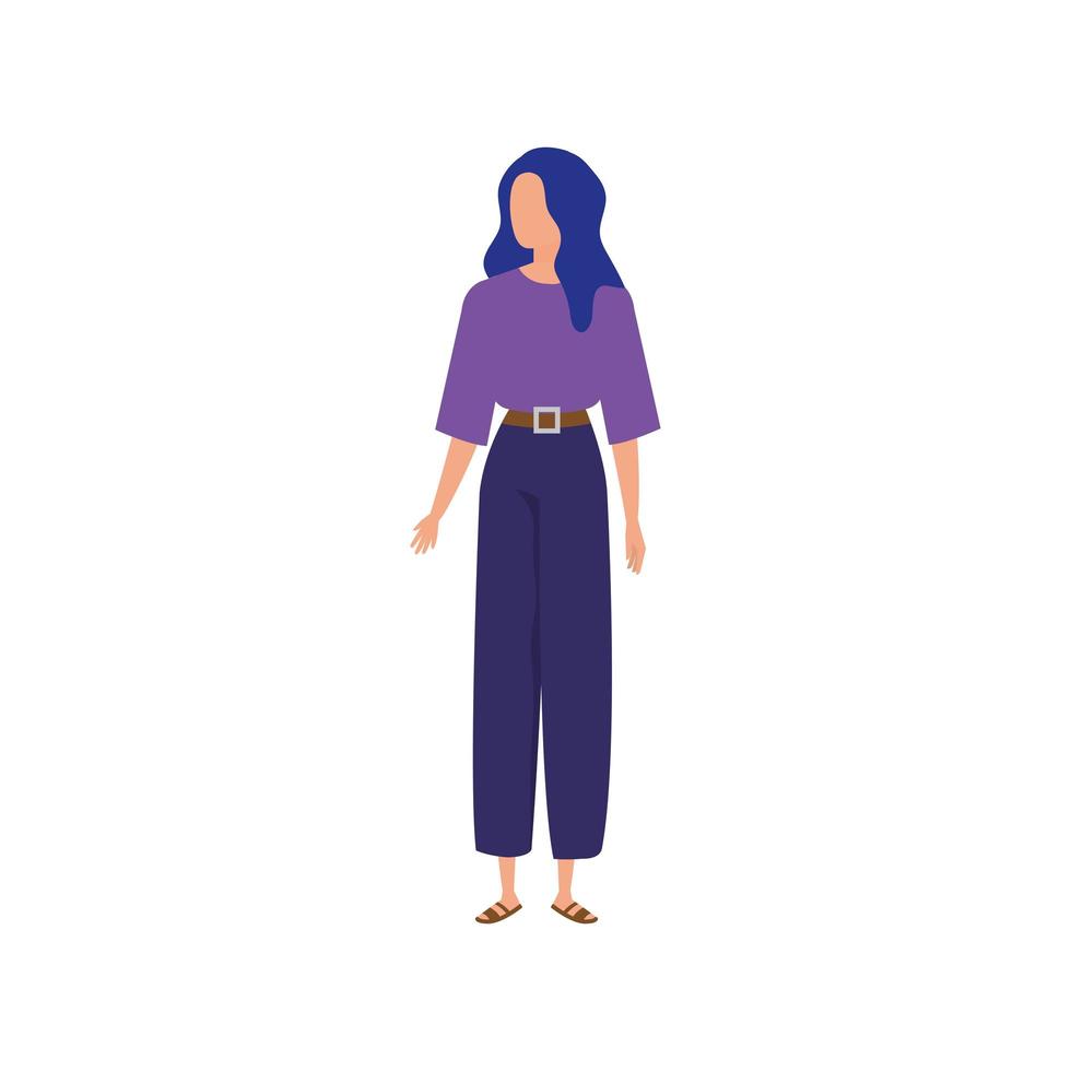 icono de personaje de avatar de mujer hermosa vector