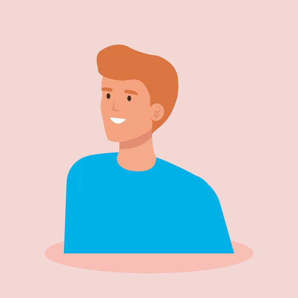 young man avatar character icon vector