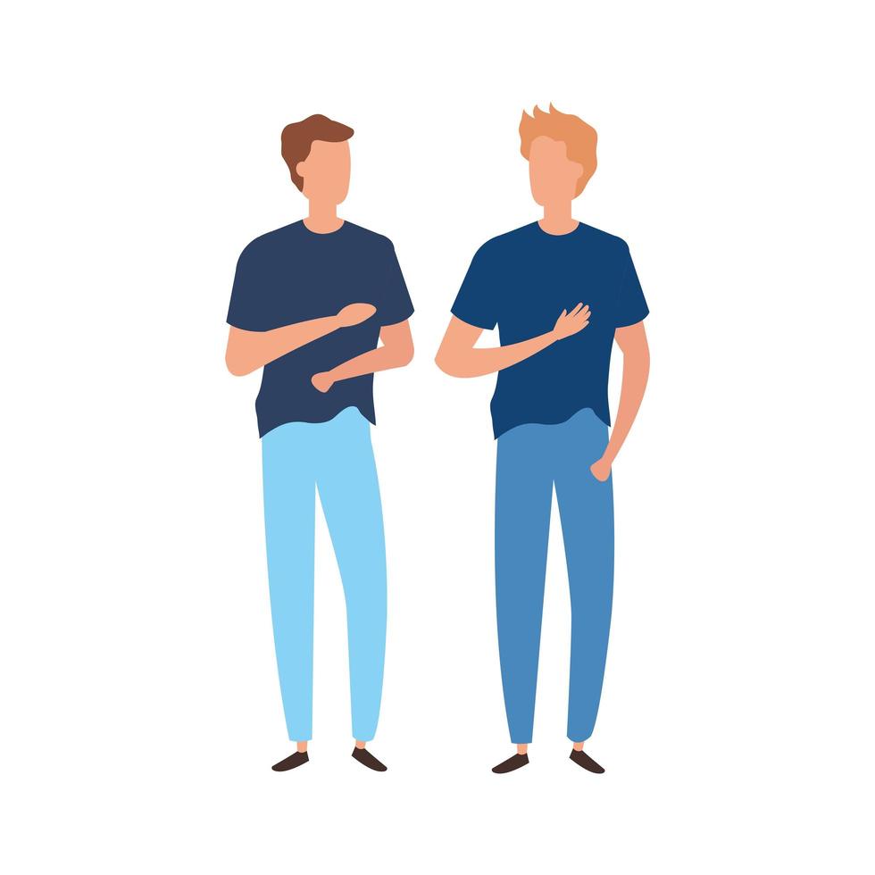young men avatar character icons vector
