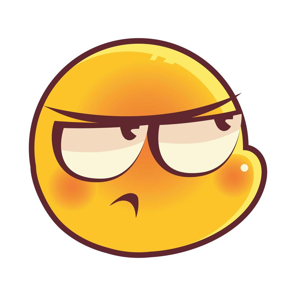 funny emoji, annoyed emoticon face expression social media vector