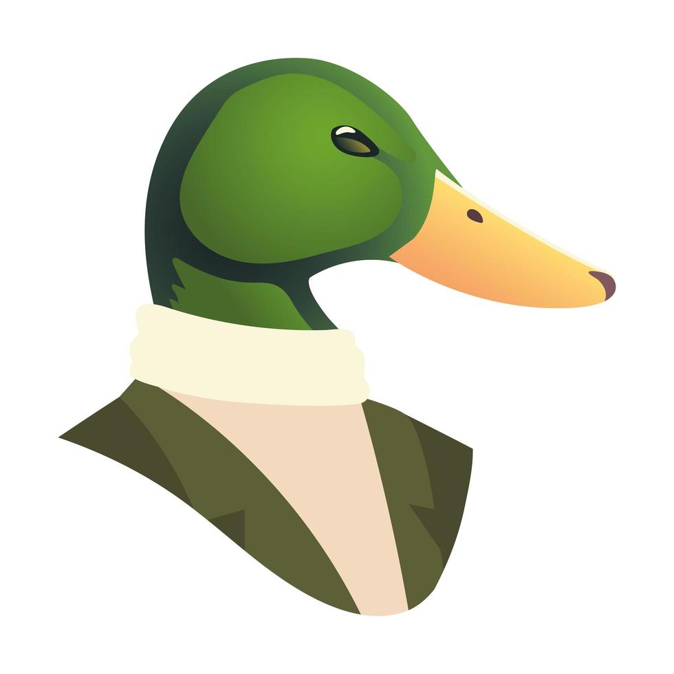 people art animal, duck suit fashion vintage style vector