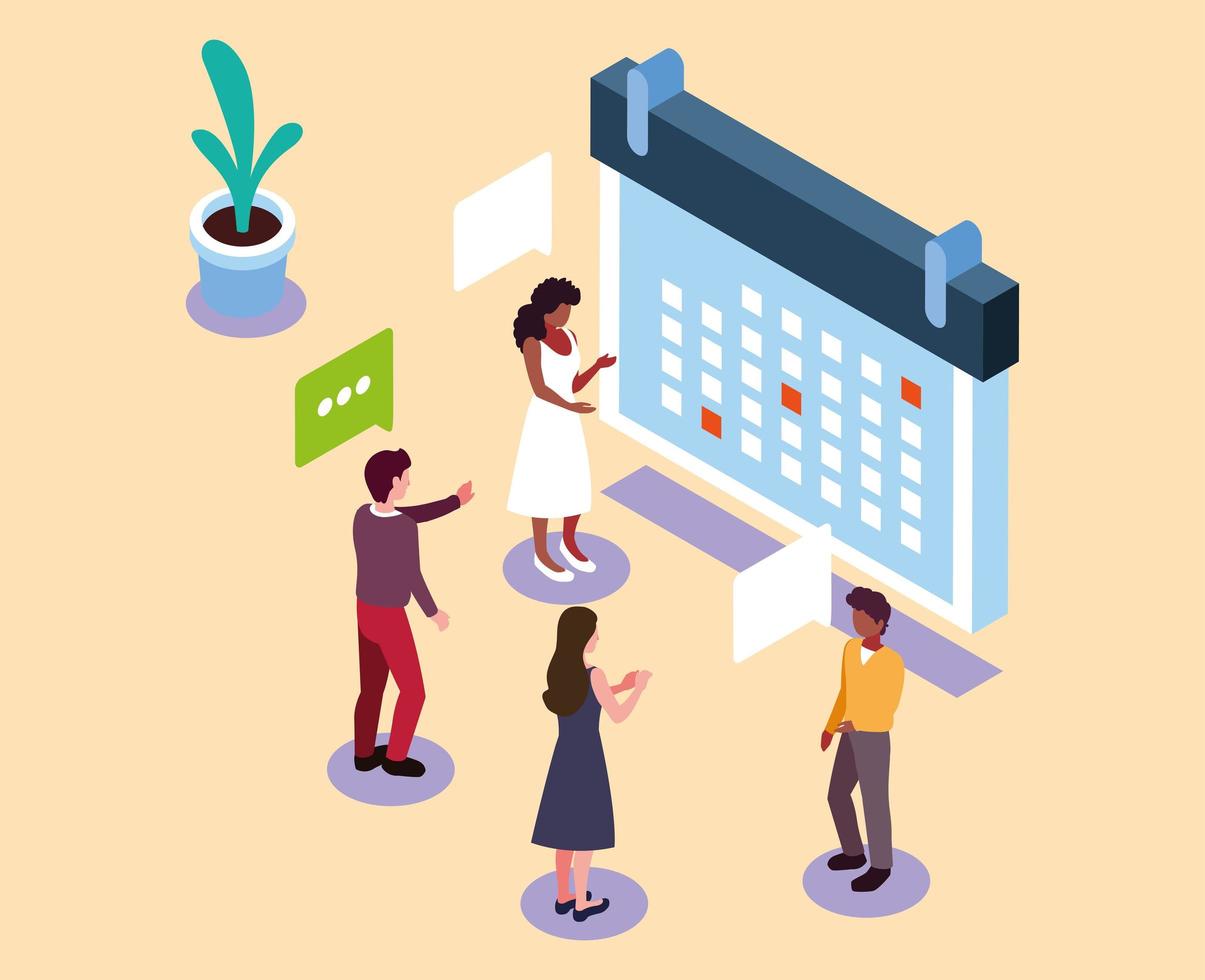 group of people working and planning their business vector