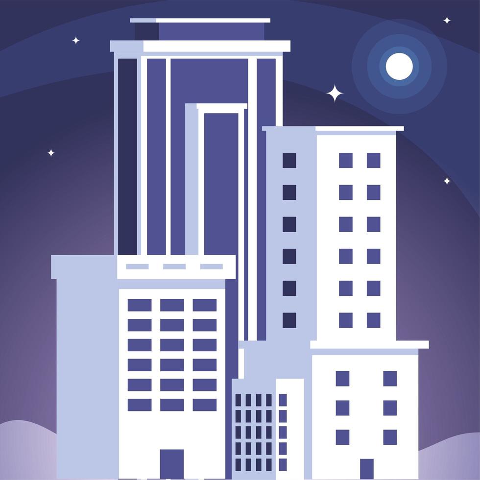 towers of apartments and office building, urban landscape vector